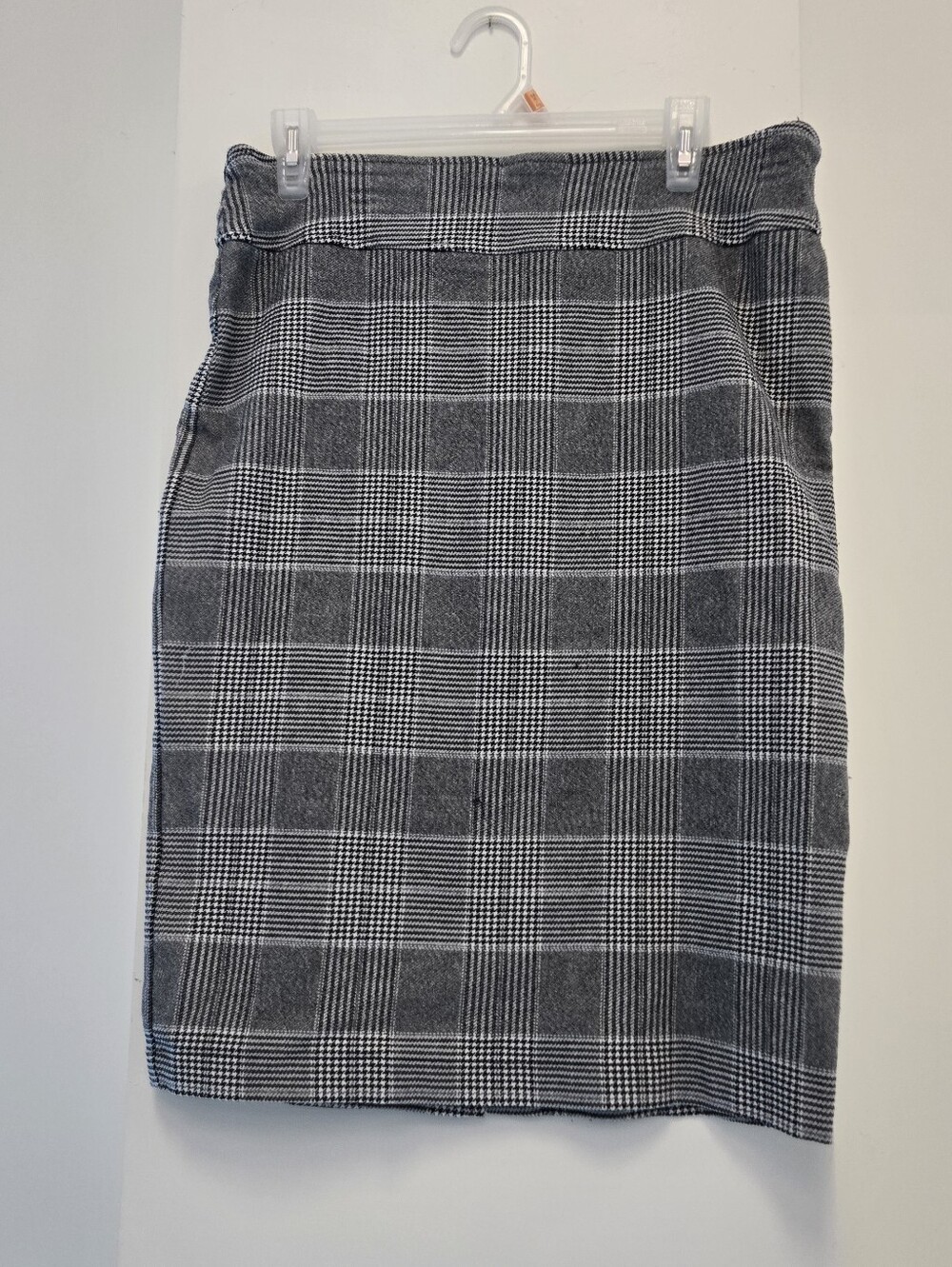 Classic Black White Gray Houndstooth Plaid Pencil Skirt - Women's